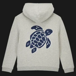 Vilebrequin Boys Front Zip Sweatshirt Turtle Print At The Back*Boys Sweatshirts