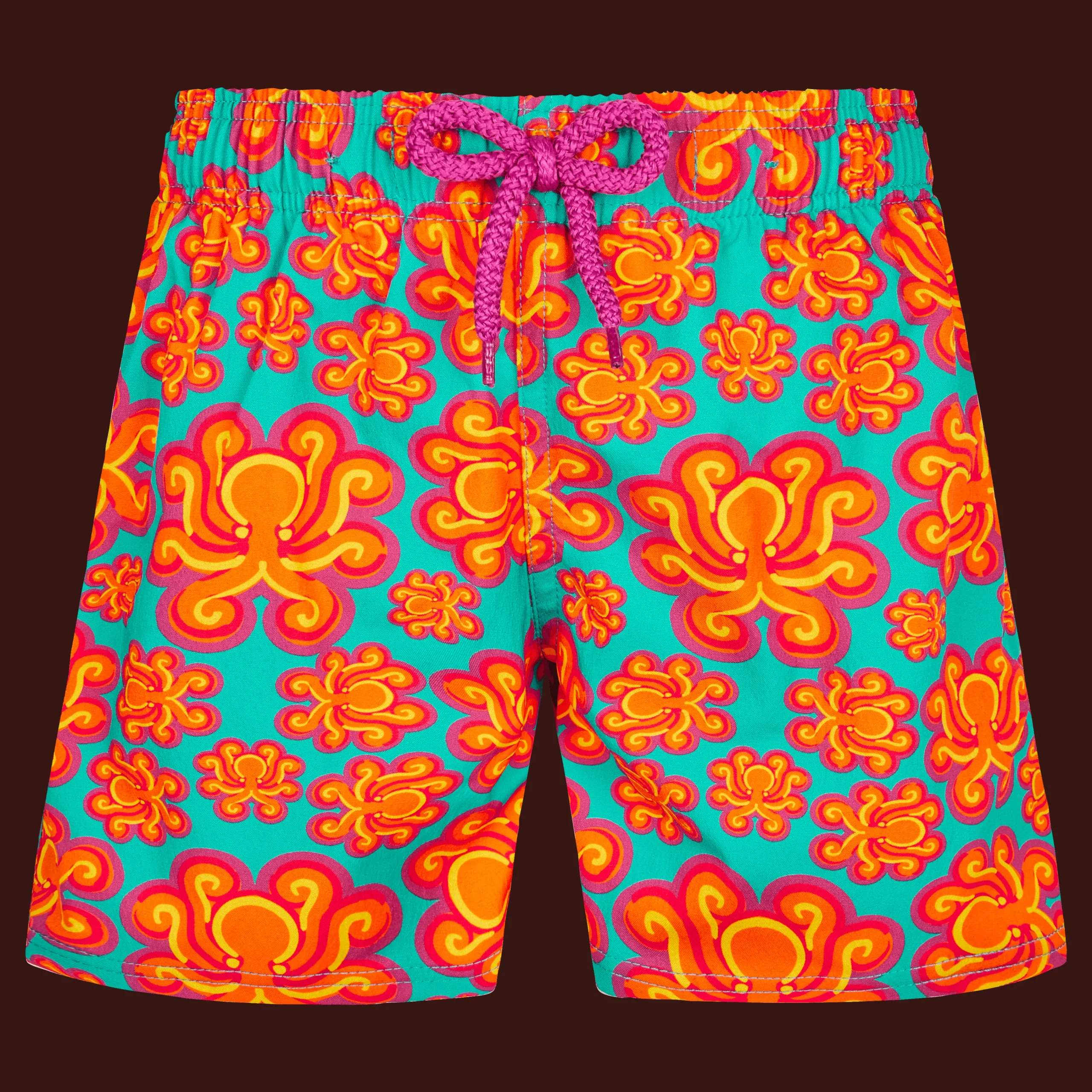 Vilebrequin Boys Stretch Swim Trunks Poulpes Neon*Boys The Stretch Fabric