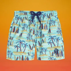 Vilebrequin Boys Swim Trunks Palms & Surfs - X The Beach Boys*Boys The Stretch Fabric