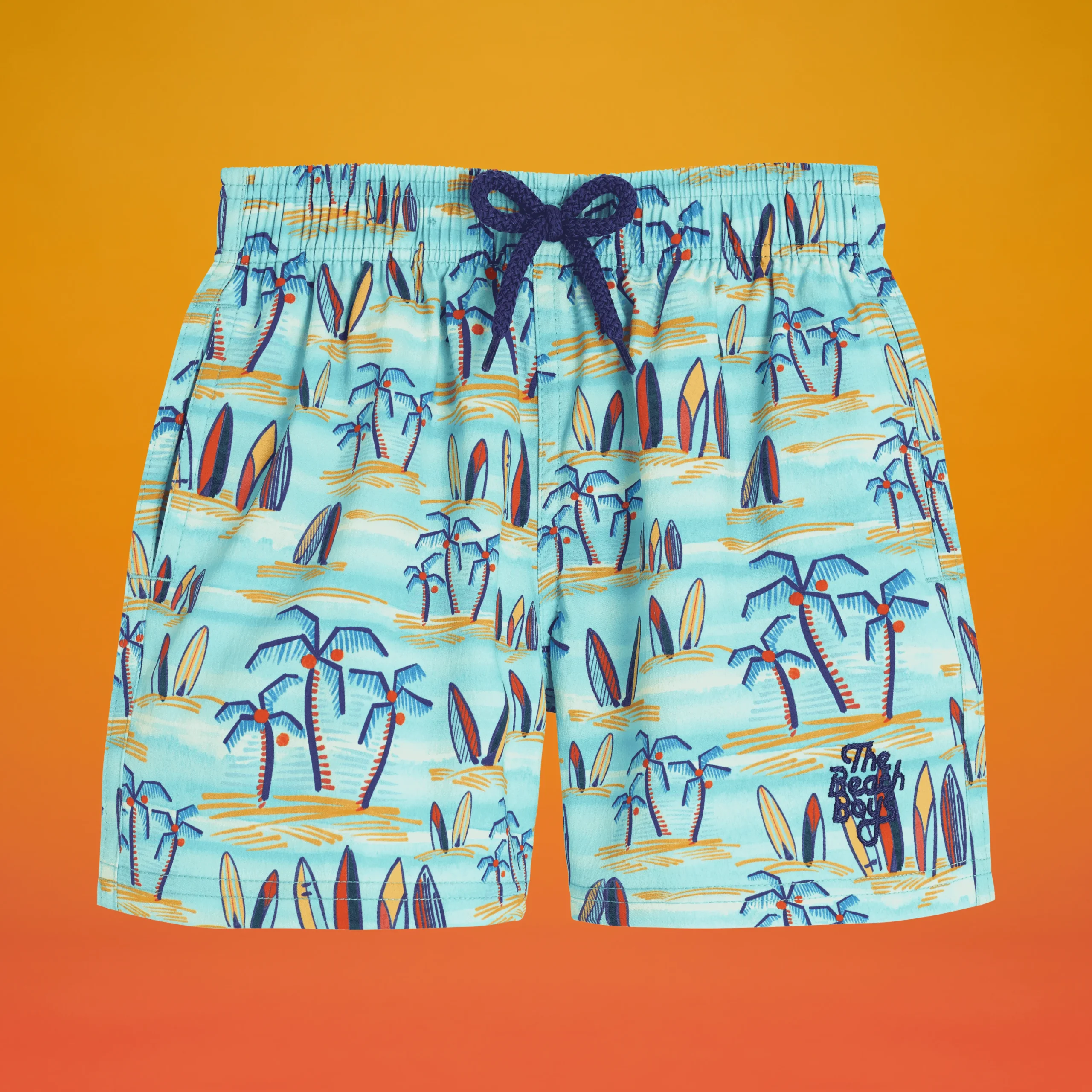 Vilebrequin Boys Swim Trunks Palms & Surfs - X The Beach Boys*Boys The Stretch Fabric