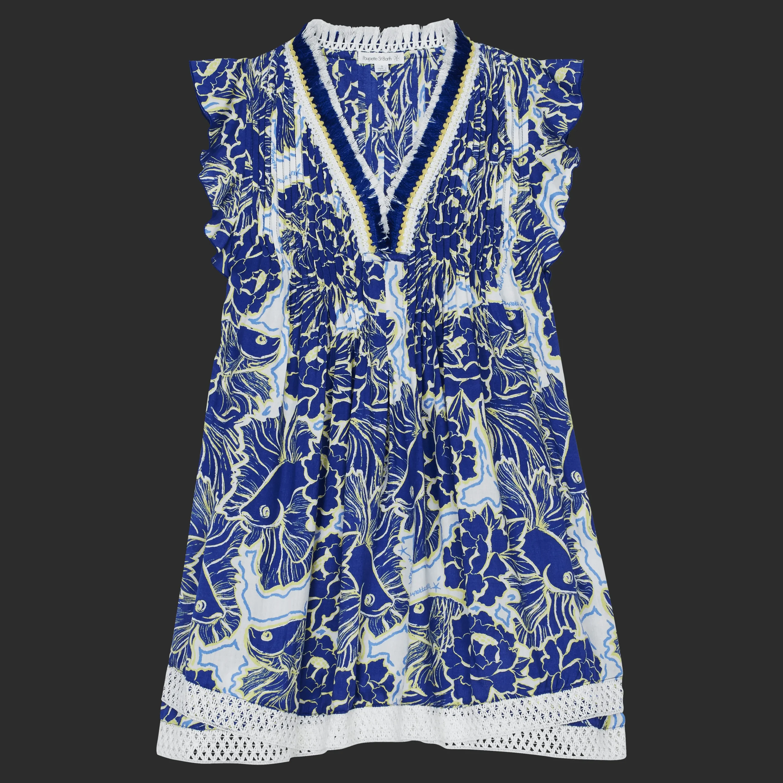 Vilebrequin Girl Mini Dress Hidden Fishes - X Poupette St Barth*Girls Dresses