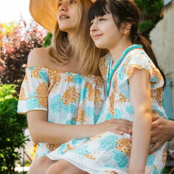 Vilebrequin Girl Mini Dress Iridescent Flowers Of Joy- X Poupette St Barth*Girls Dresses