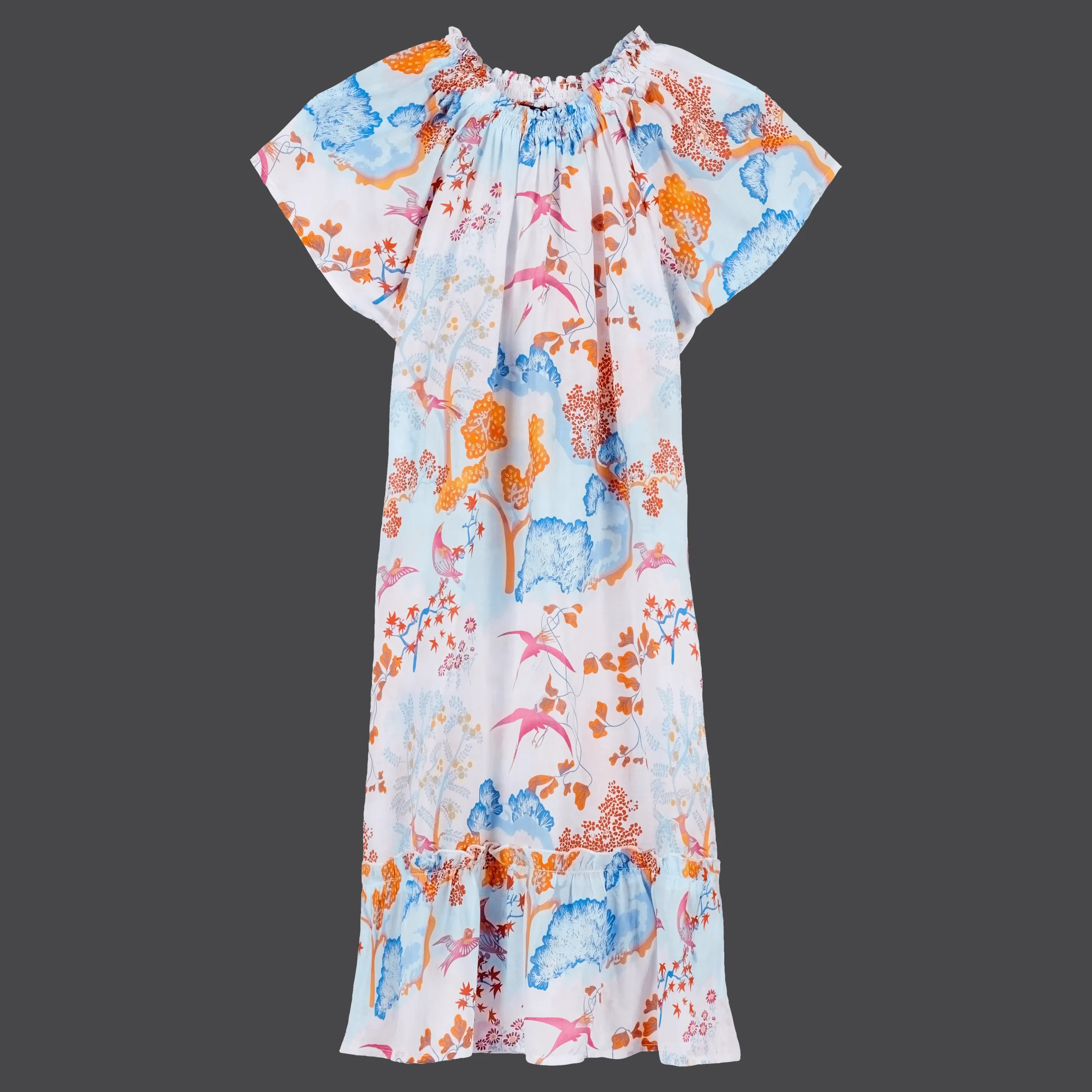 Vilebrequin Girls Cotton Voile Dress Peaceful Trees*Girls Dresses