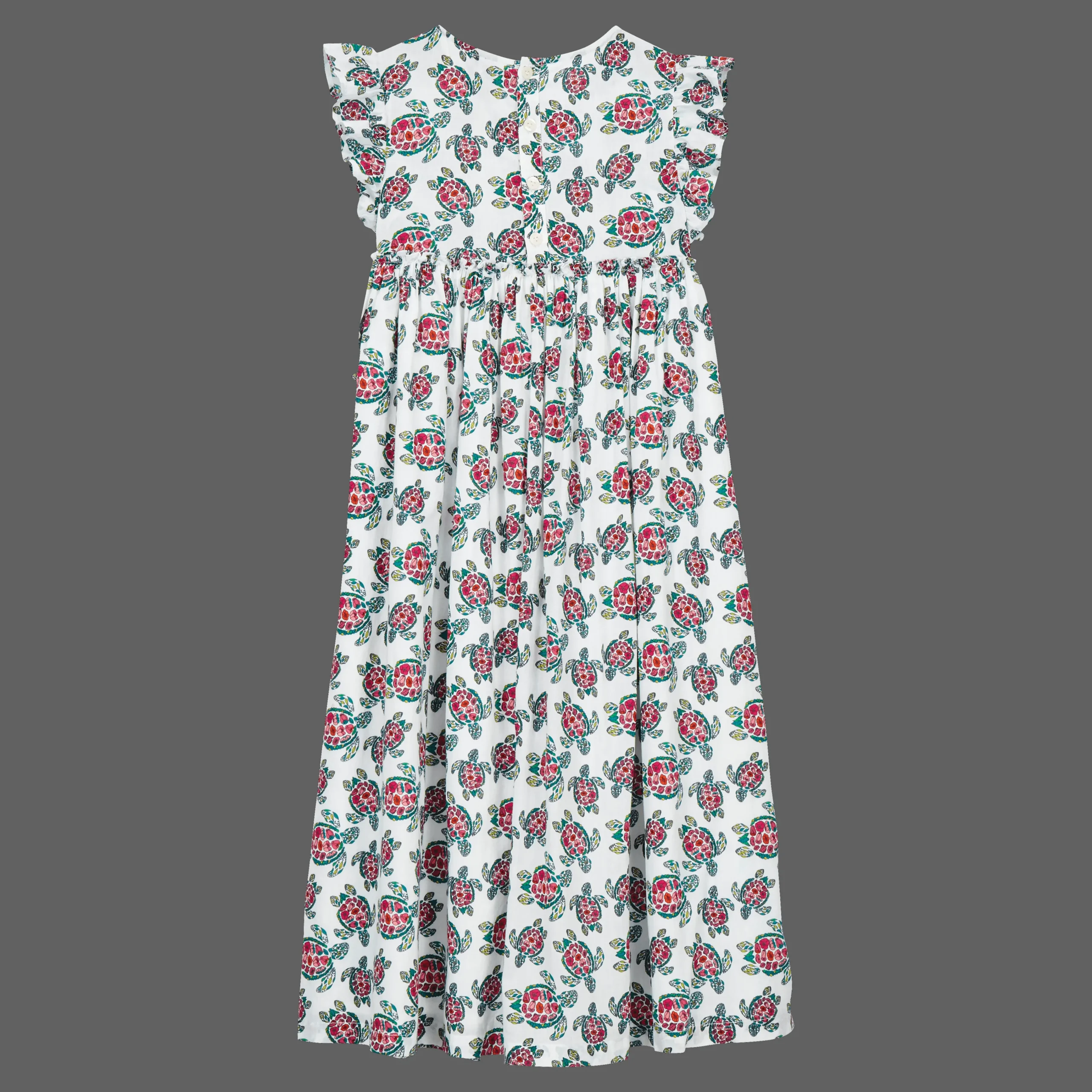 Vilebrequin Girls Long Dress Provencal Turtle*Girls Dresses