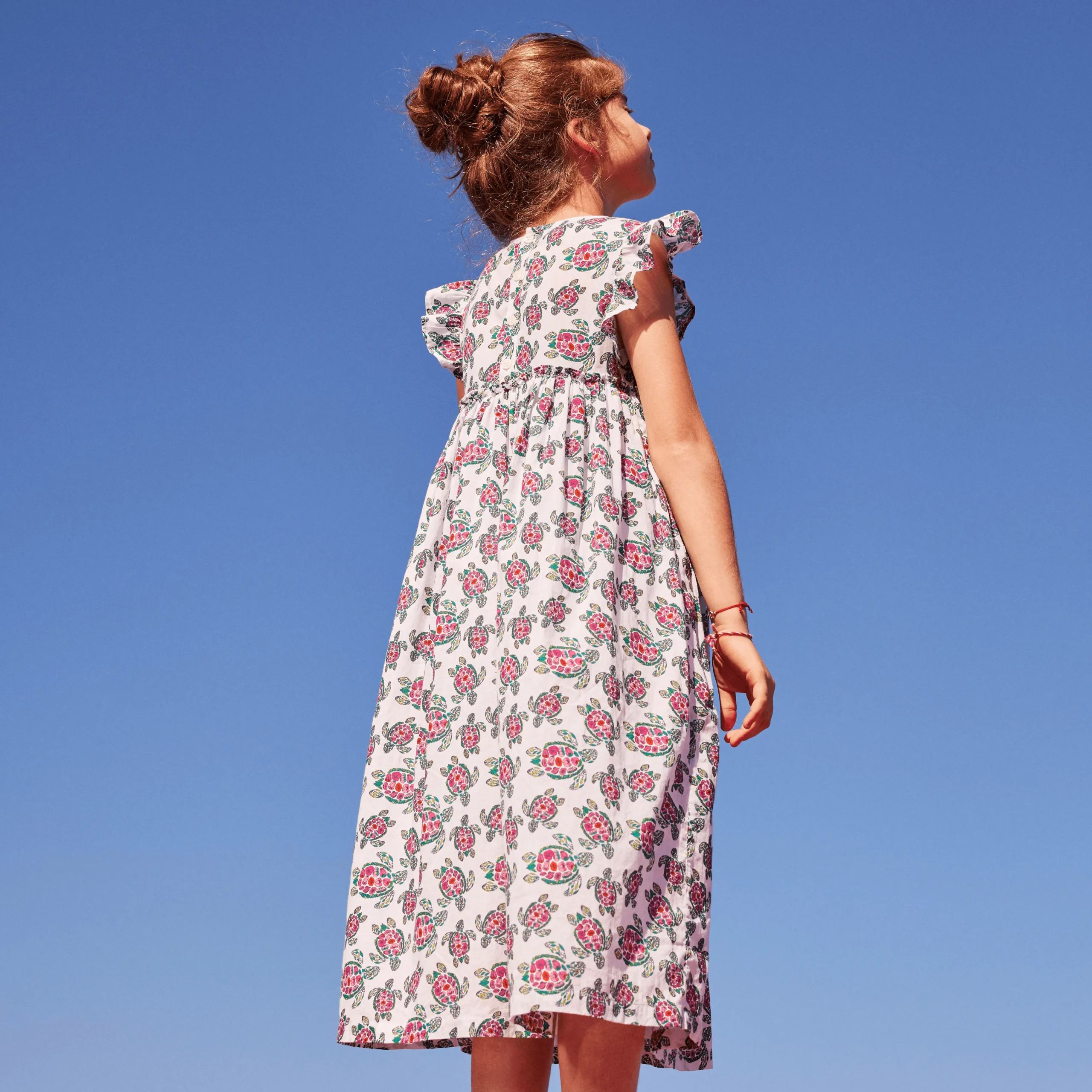 Vilebrequin Girls Long Dress Provencal Turtle*Girls Dresses