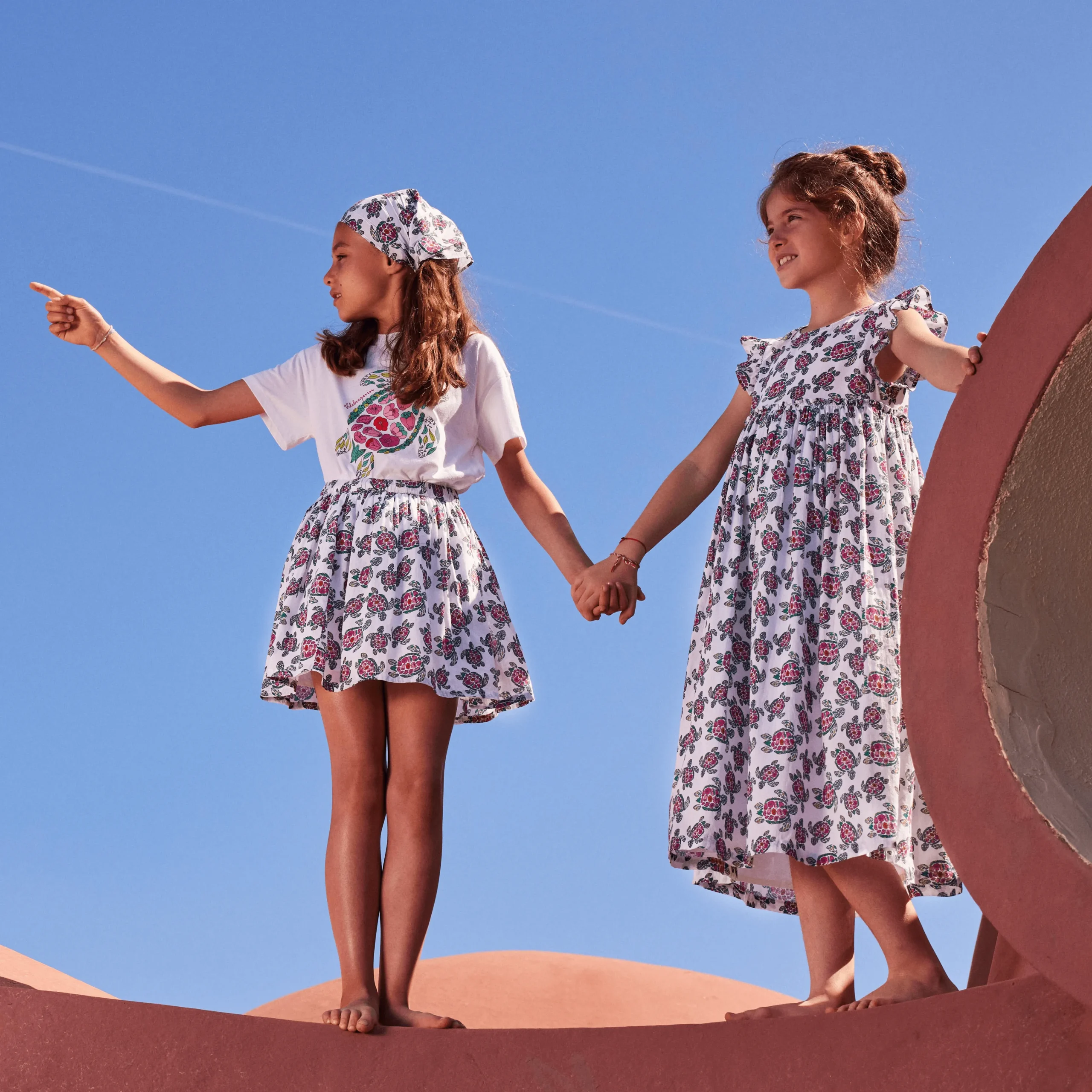 Vilebrequin Girls Long Dress Provencal Turtle*Girls Dresses