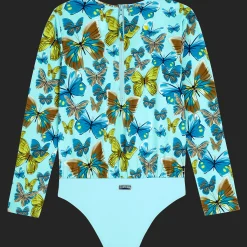 Vilebrequin Girls One-Piece Zipped Rashguard Butterflies*Girls One-Piece