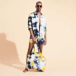 Vilebrequin Linen Tie & Dye Unisex Tote Bag*Men Beach Bag & Pouches