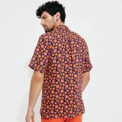 Vilebrequin Men Bowling Linen Shirt Stars Gift*Men Shirts