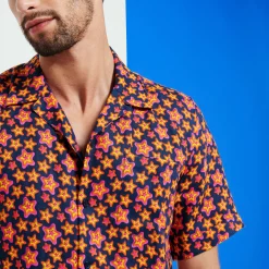 Vilebrequin Men Bowling Linen Shirt Stars Gift*Men Shirts