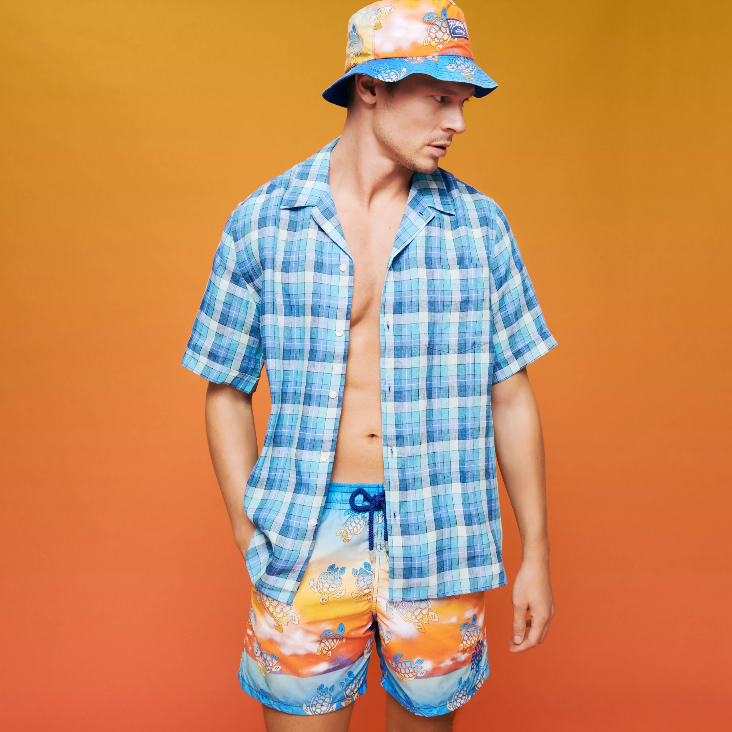 Vilebrequin Men Bowling Shirt Checks - X The Beach Boys*Men Shirts