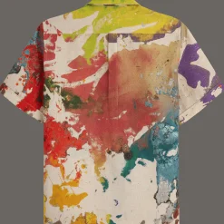 Vilebrequin Men Bowling Shirt Linen Gra - X John M Armleder*Men Shirts