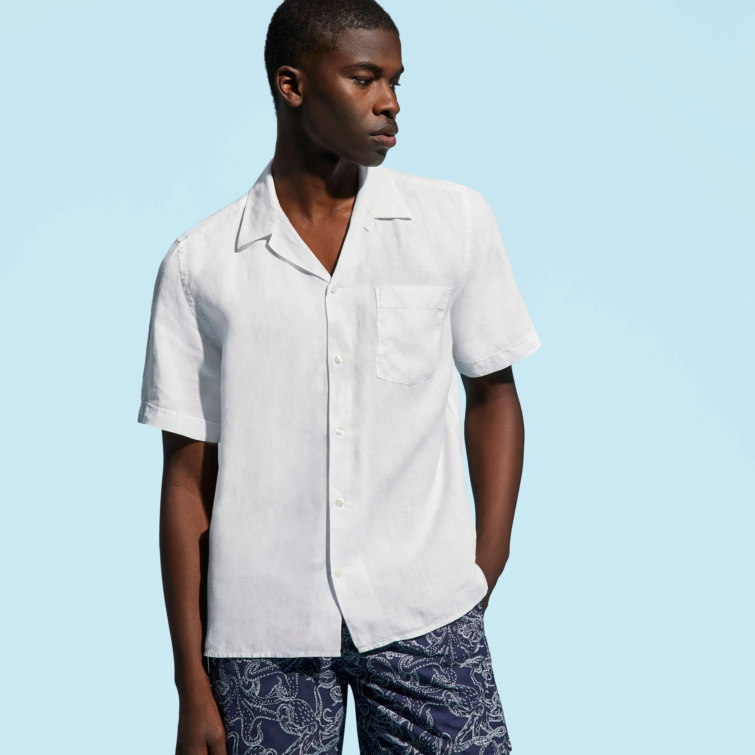 Vilebrequin Men Bowling Shirt Linen Solid*Men Shirts