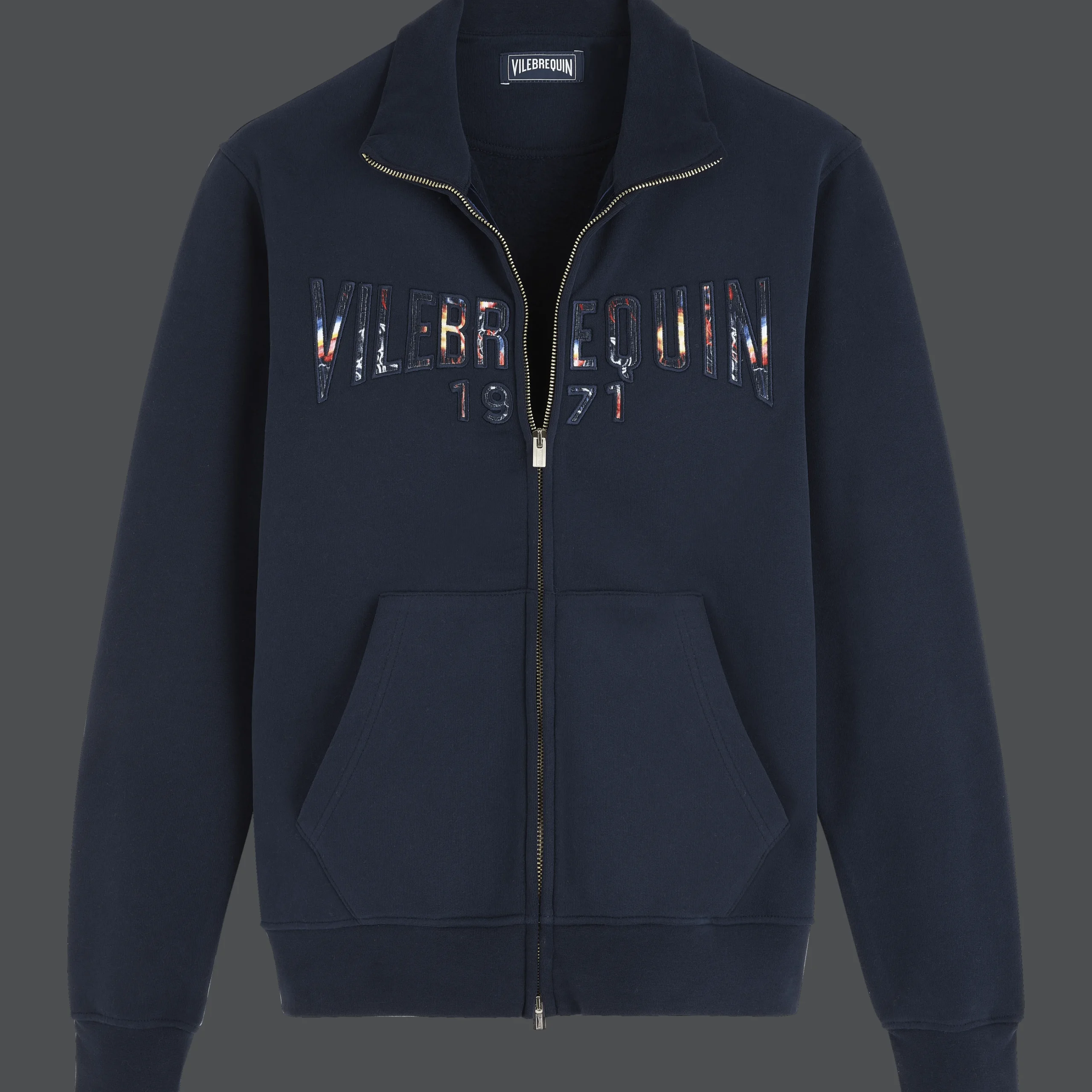 Vilebrequin Men Cotton Front Zip Sweatshirt Neo Medusa Brode*Men Sweatshirts