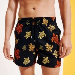 Vilebrequin Men Embroidered Swim Trunks Ronde Des Tortues - Limited Edition*Men The Embroidered