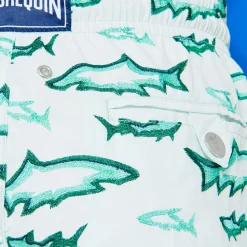 Vilebrequin Men Embroidered Swim Trunks Requins 3D - Limited Edition*Men The Embroidered