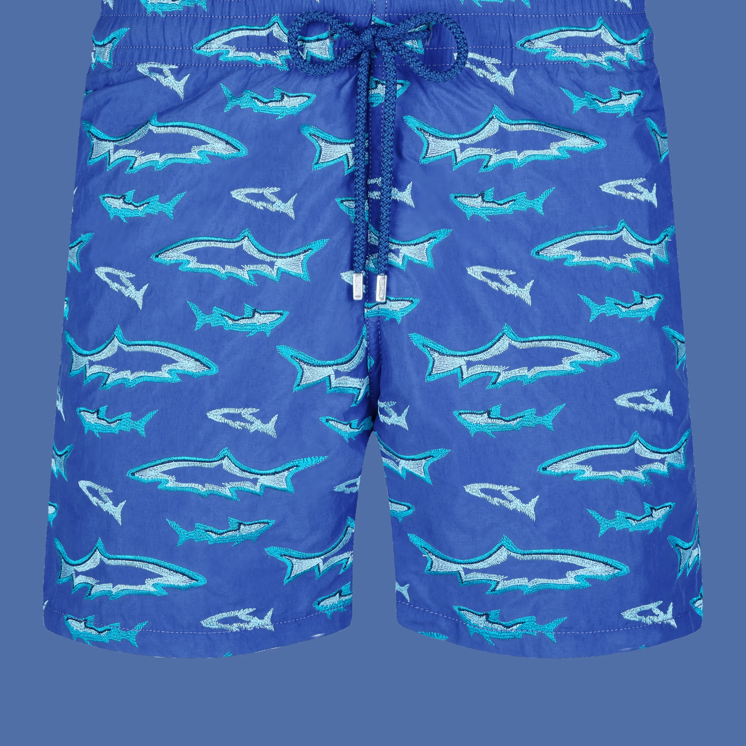 Vilebrequin Men Embroidered Swim Trunks Requins 3D - Limited Edition*Men The Embroidered