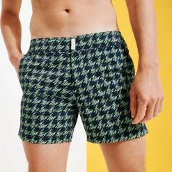 Vilebrequin Men Flat Belt Stretch Swim Trunks Fish Foot*Men The Flat Belt