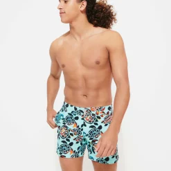 Vilebrequin Men Flat Belt Stretch Swim Trunks Screen Turtles*Men The Flat Belt