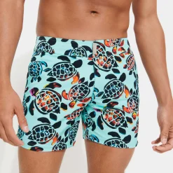 Vilebrequin Men Flat Belt Stretch Swim Trunks Screen Turtles*Men The Flat Belt