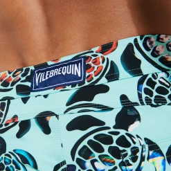 Vilebrequin Men Flat Belt Stretch Swim Trunks Screen Turtles*Men The Flat Belt