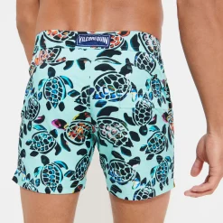 Vilebrequin Men Flat Belt Stretch Swim Trunks Screen Turtles*Men The Flat Belt