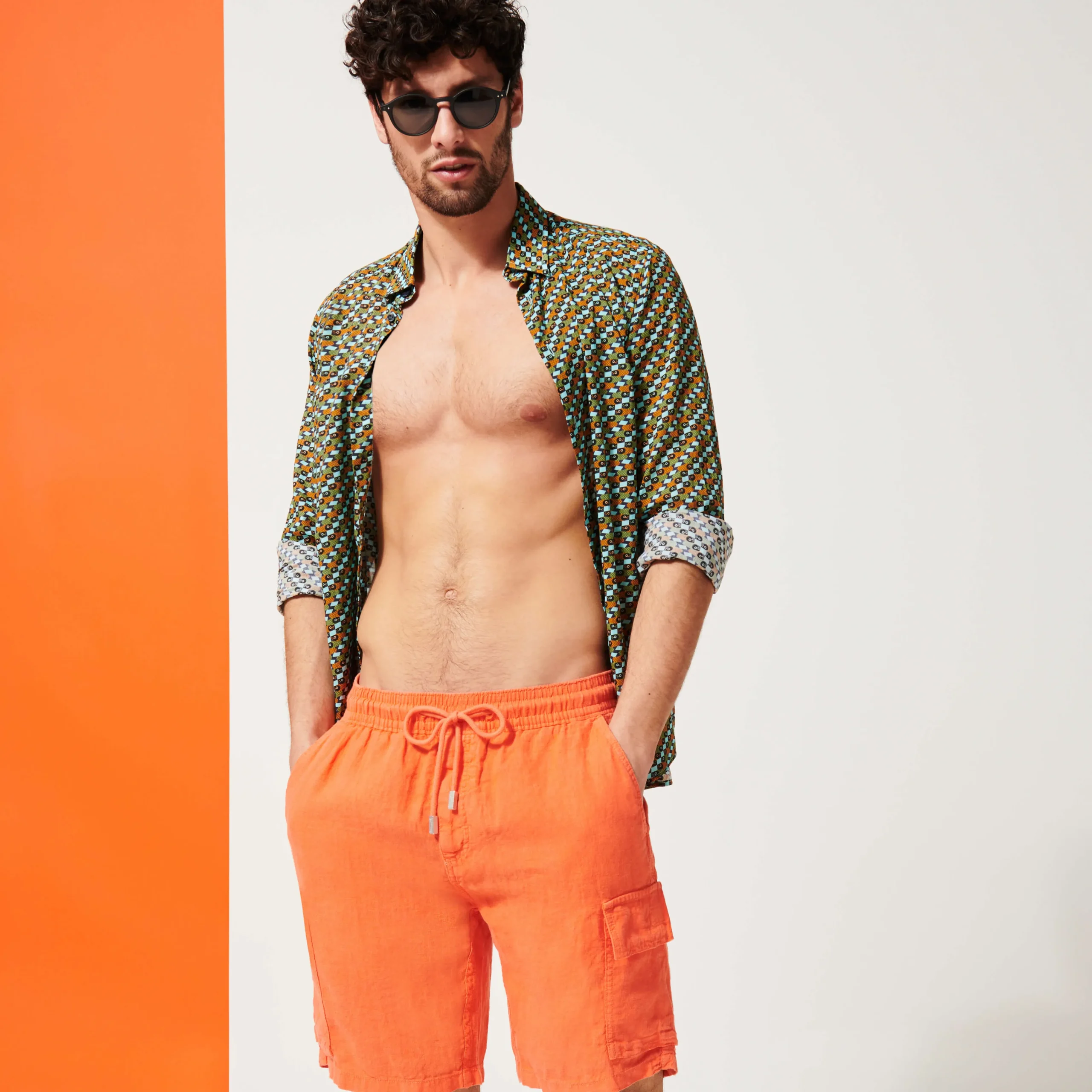 Vilebrequin Men Linen Bermuda Shorts Cargo Pockets*Men Pants