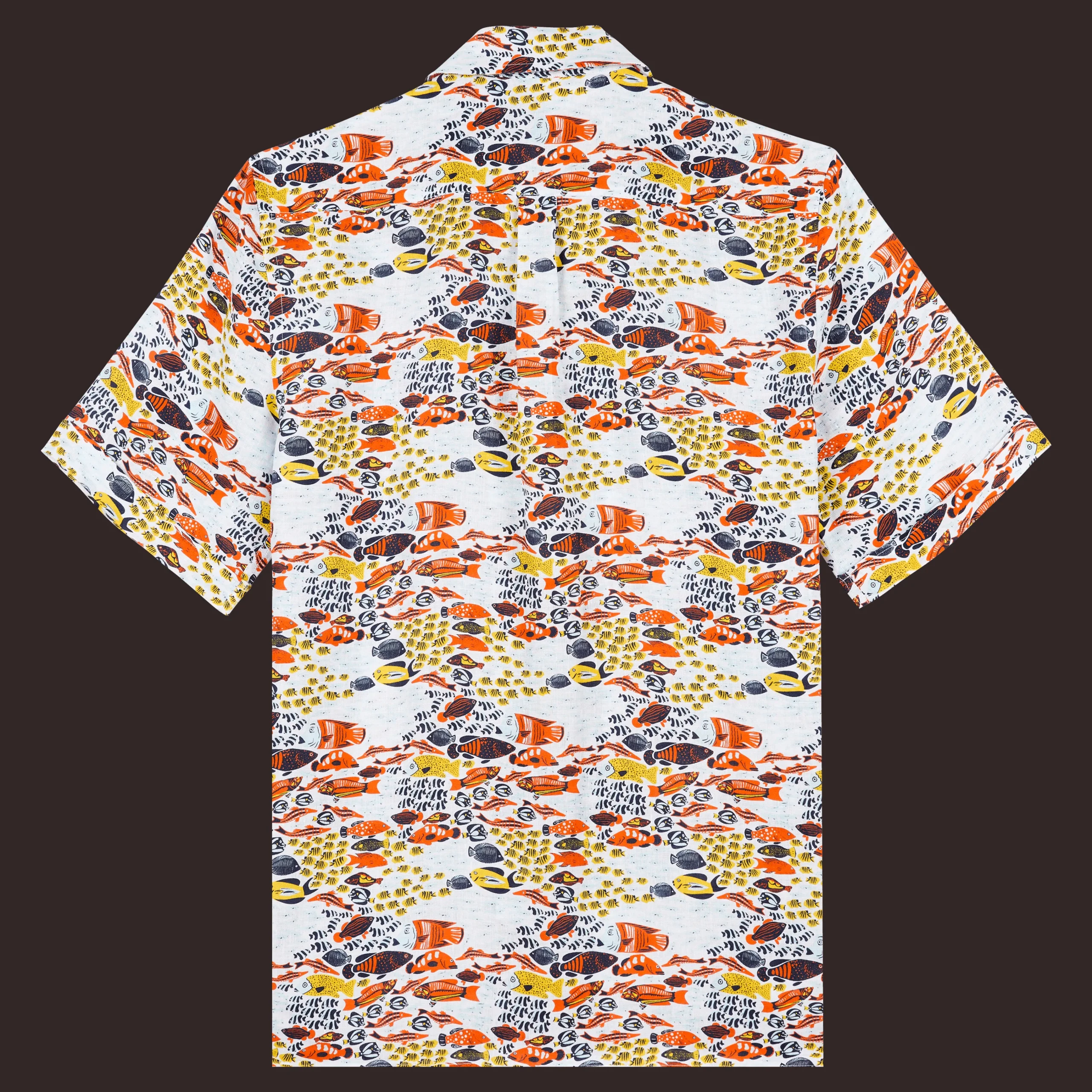 Vilebrequin Men Linen Bowling Shirt Fish Family*Men Shirts