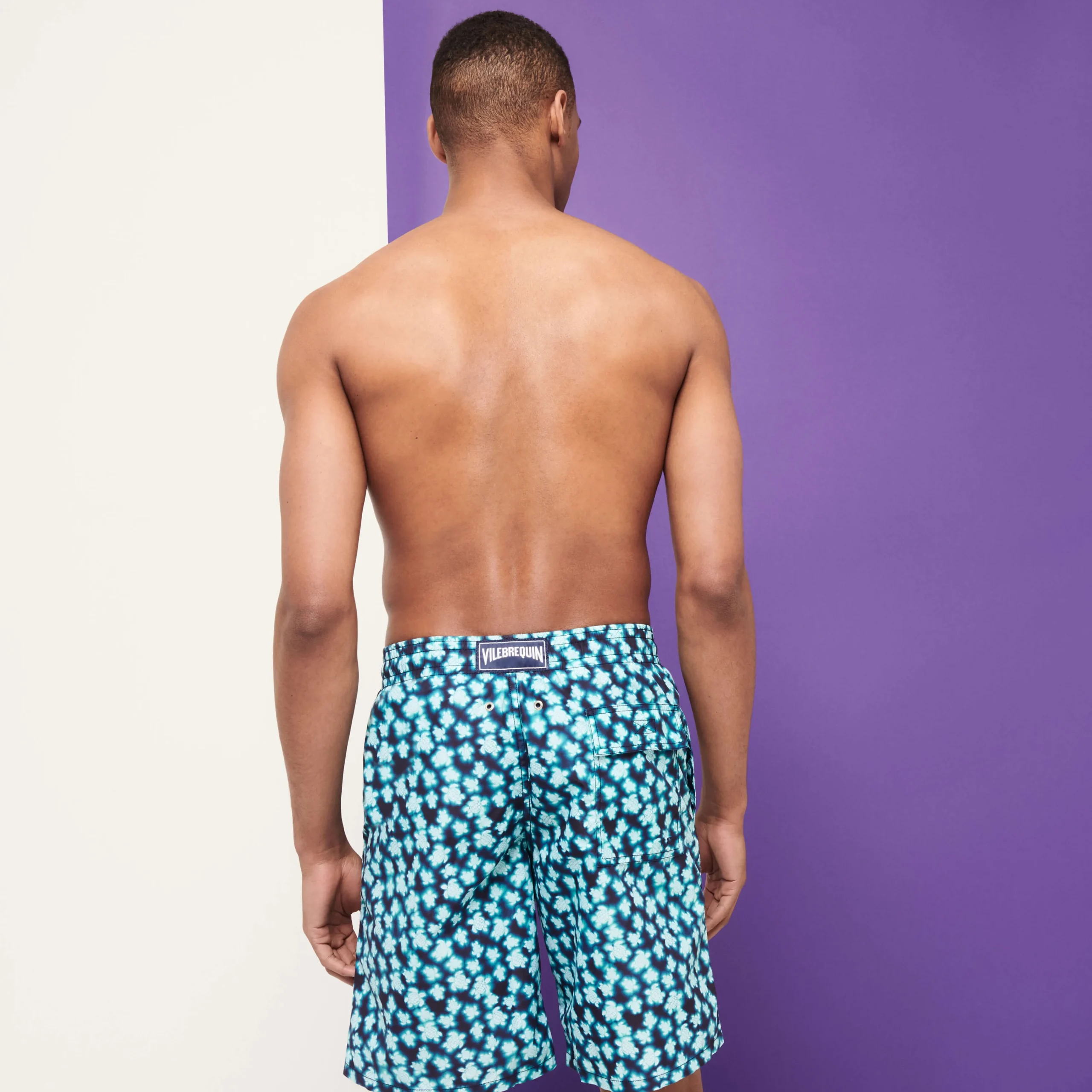 Vilebrequin Men Long Swim Trunks Blurred Turtles*Men The Long