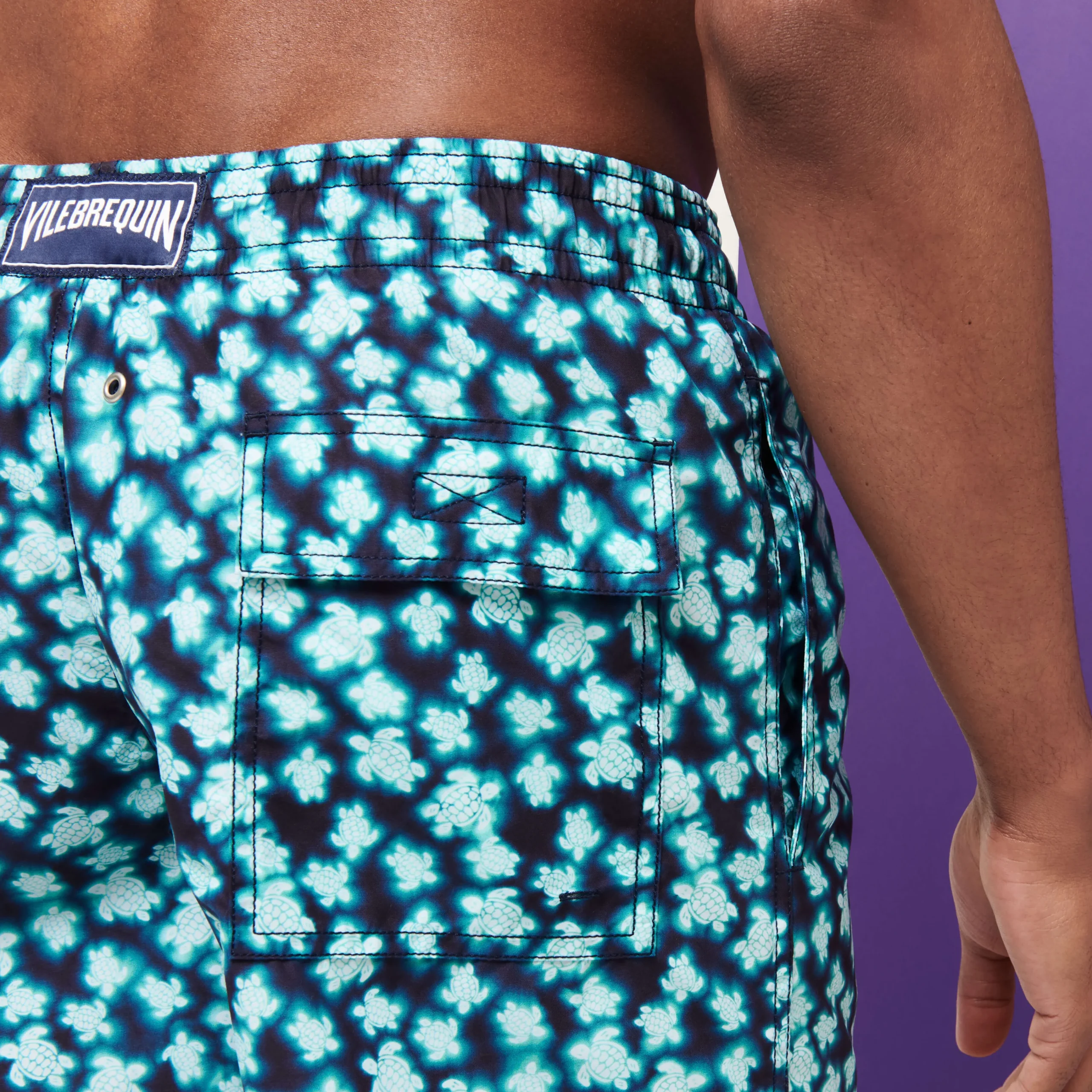 Vilebrequin Men Long Swim Trunks Blurred Turtles*Men The Long