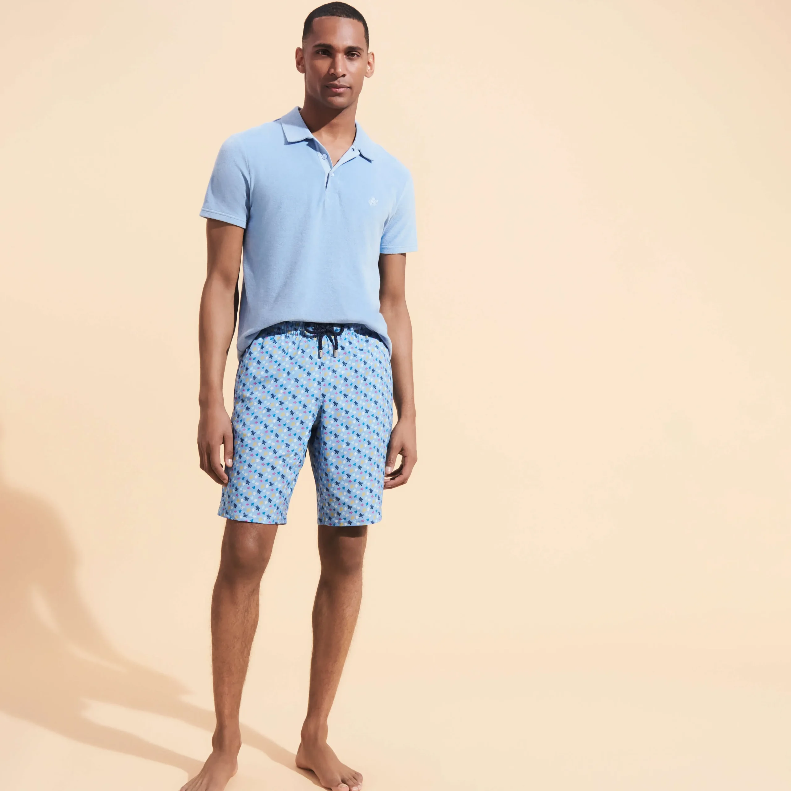 Vilebrequin Men Long Swim Trunks Micro Ronde Des Tortues Rainbow*Men The Long