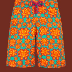 Vilebrequin Men Long Swim Trunks Poulpes Neon*Men The Long
