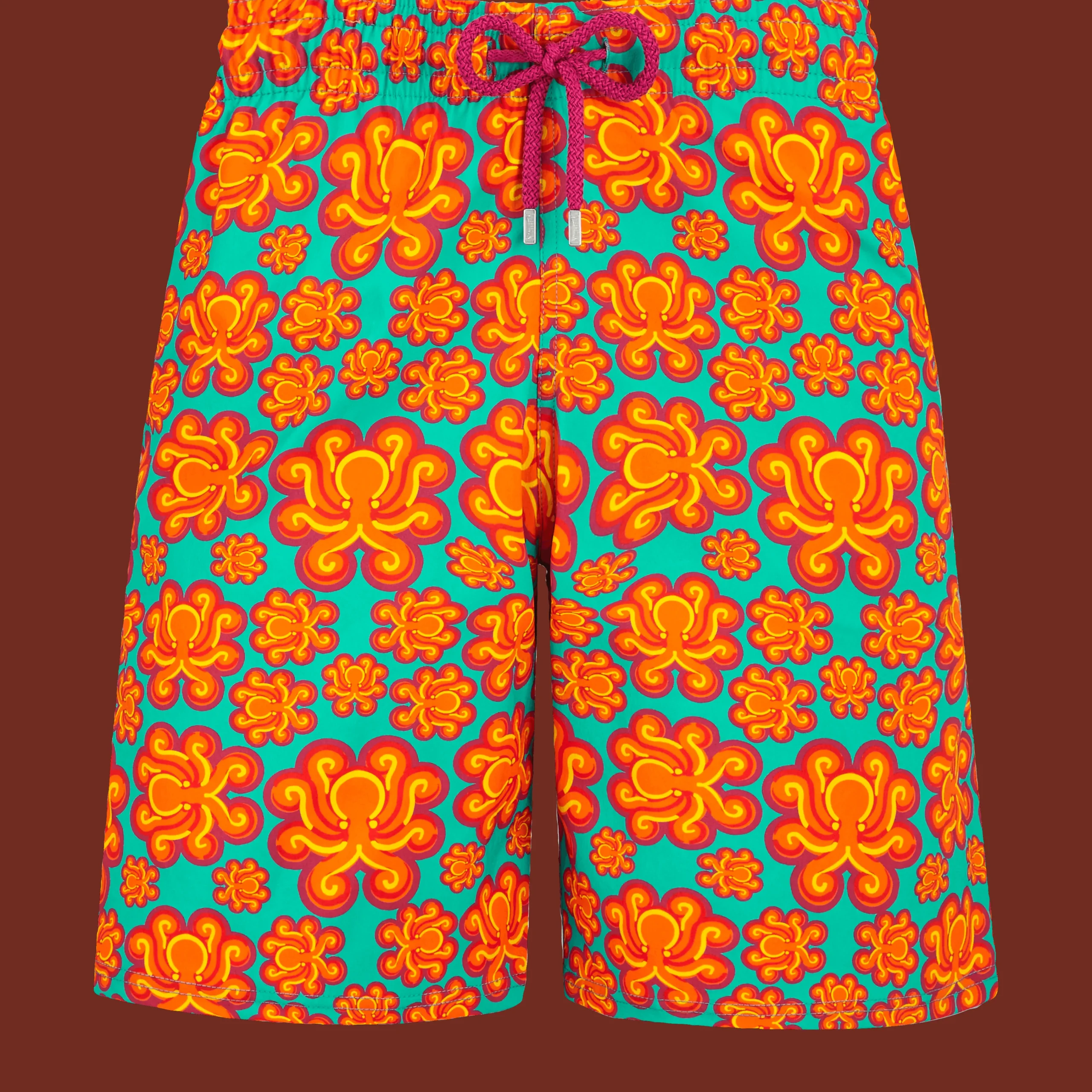 Vilebrequin Men Long Swim Trunks Poulpes Neon*Men The Long