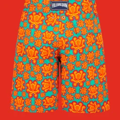 Vilebrequin Men Long Swim Trunks Poulpes Neon*Men The Long