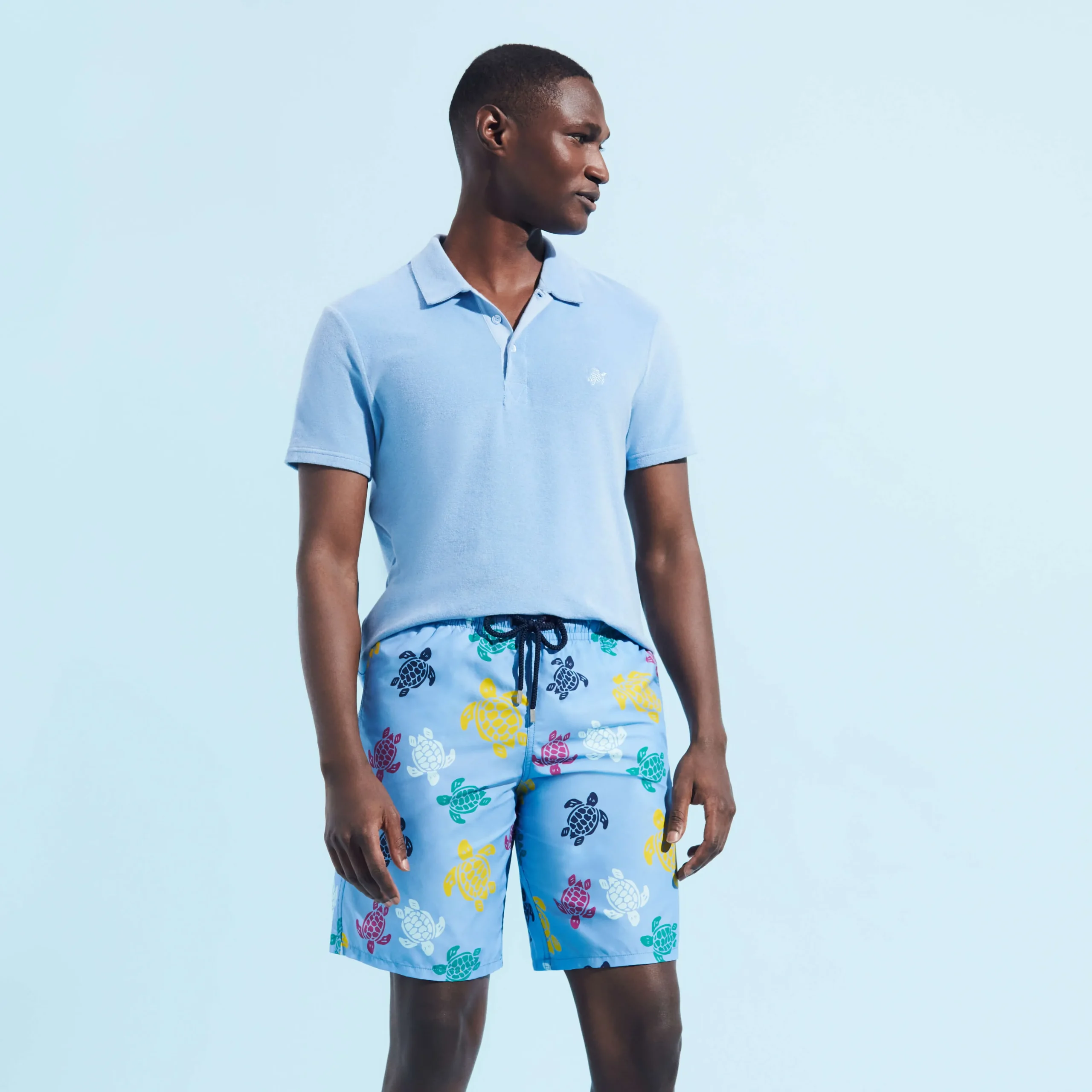 Vilebrequin Men Long Swim Trunks Ronde Des Tortues Multicolores*Men The Long