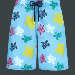 Vilebrequin Men Long Swim Trunks Ronde Des Tortues Multicolores*Men The Long