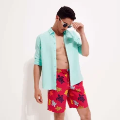 Vilebrequin Men Long Swim Trunks Ronde Des Tortues*Men The Long
