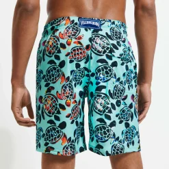 Vilebrequin Men Long Swim Trunks Screen Turtles*Men The Long
