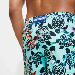 Vilebrequin Men Long Swim Trunks Screen Turtles*Men The Long