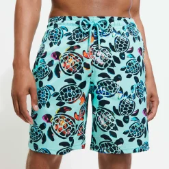 Vilebrequin Men Long Swim Trunks Screen Turtles*Men The Long
