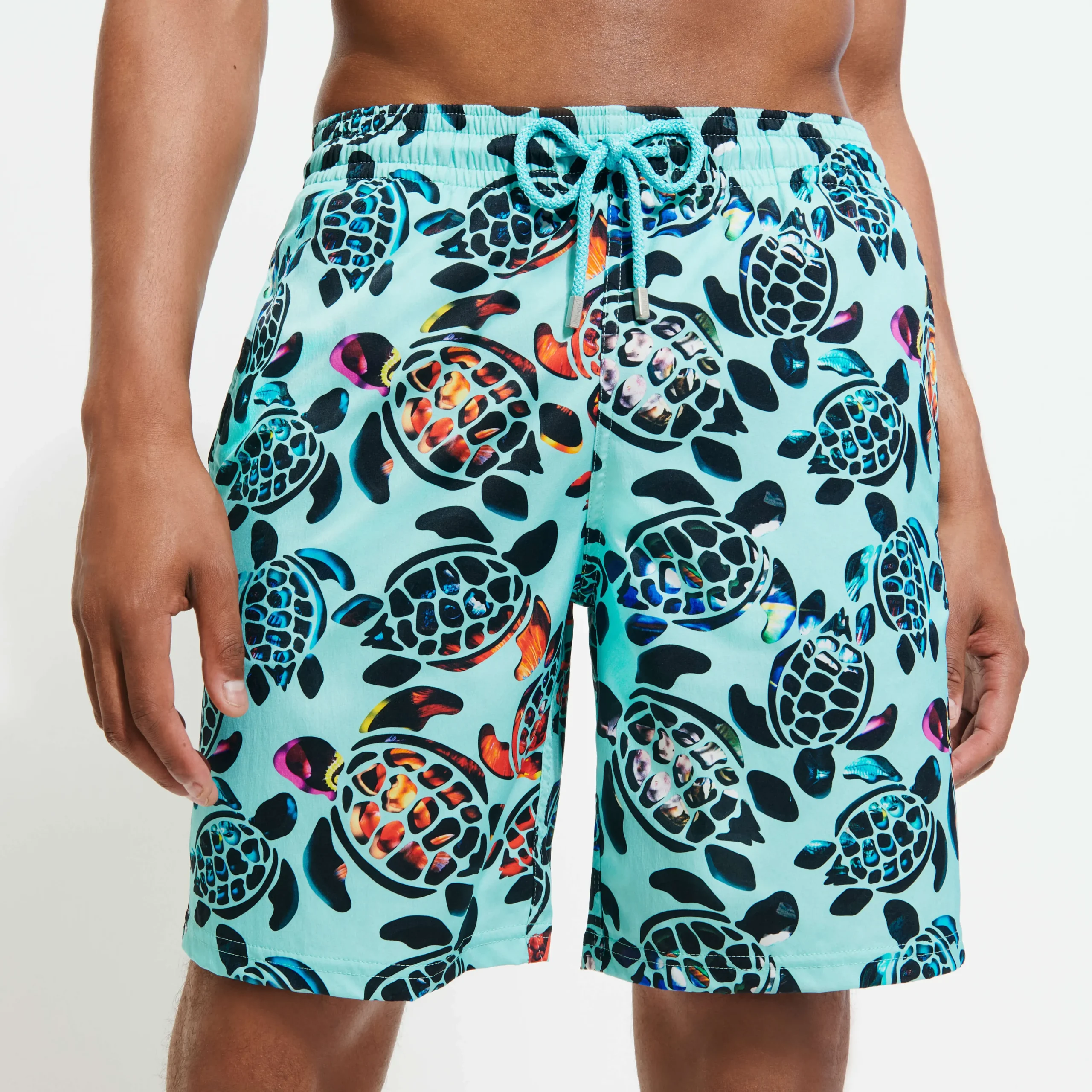Vilebrequin Men Long Swim Trunks Screen Turtles*Men The Long