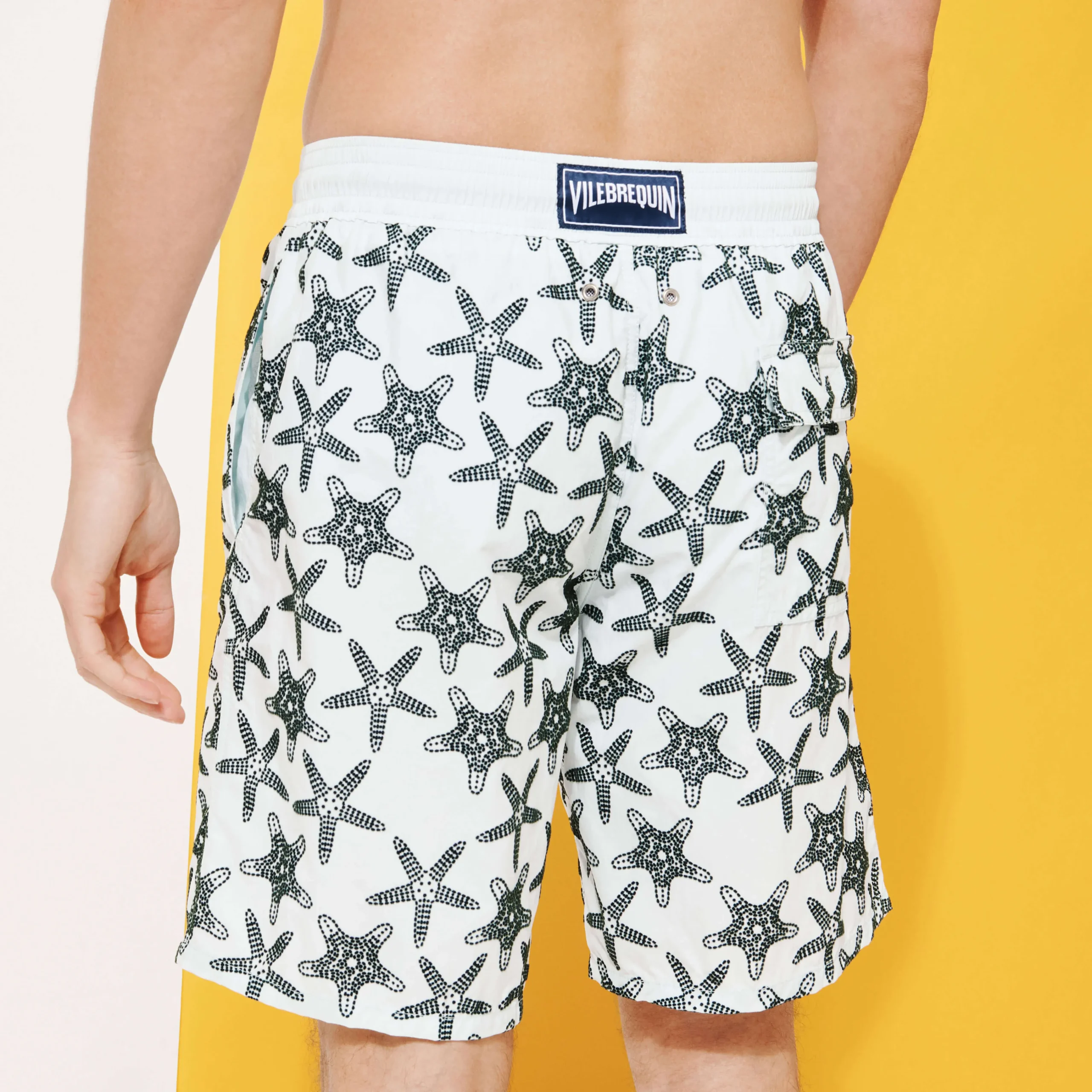Vilebrequin Men Long Swim Trunks Starfish Dance Flocked*Men The Long