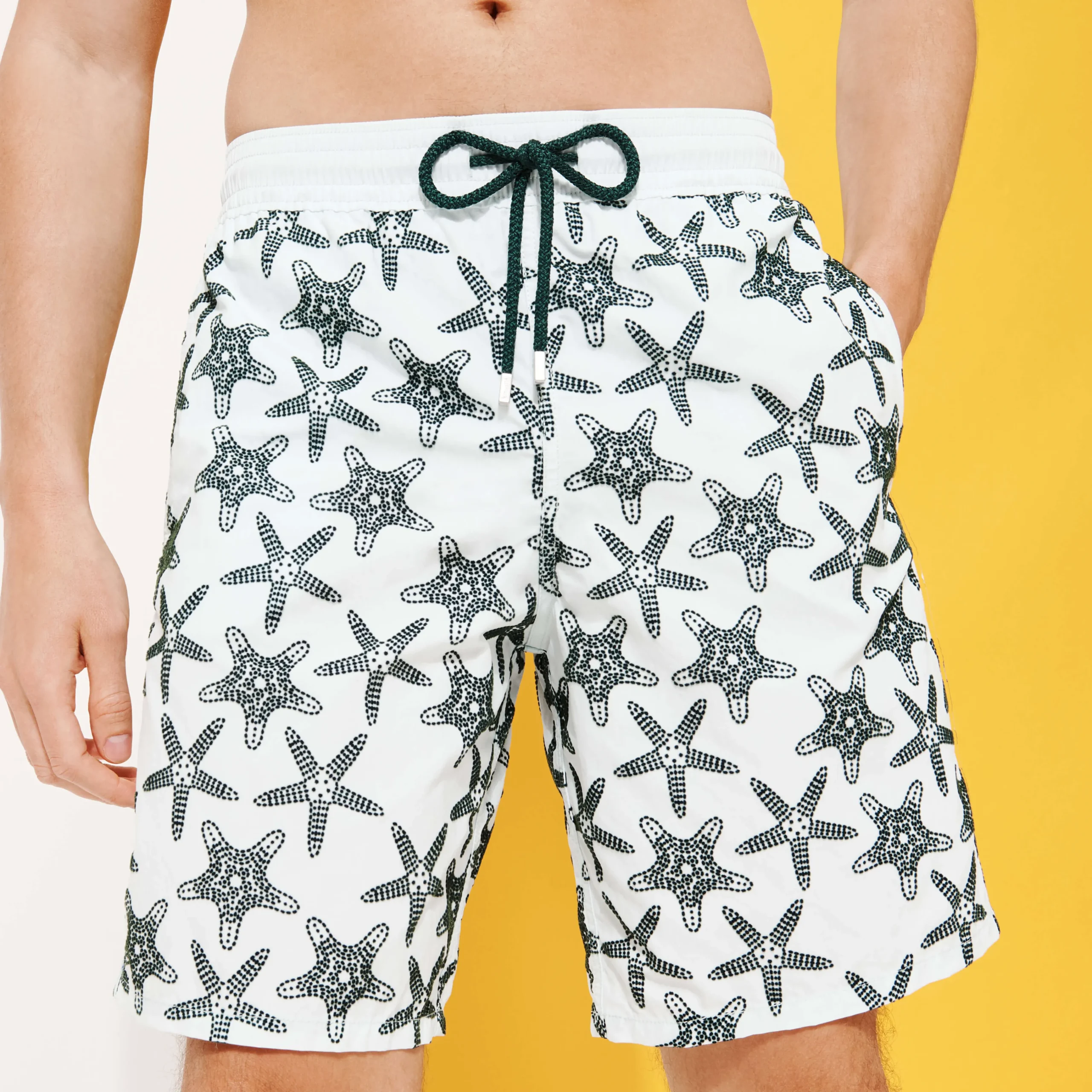 Vilebrequin Men Long Swim Trunks Starfish Dance Flocked*Men The Long