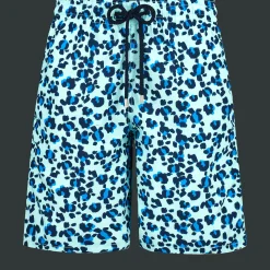 Vilebrequin Men Long Swim Trunks Turtles Leopard*Men The Long