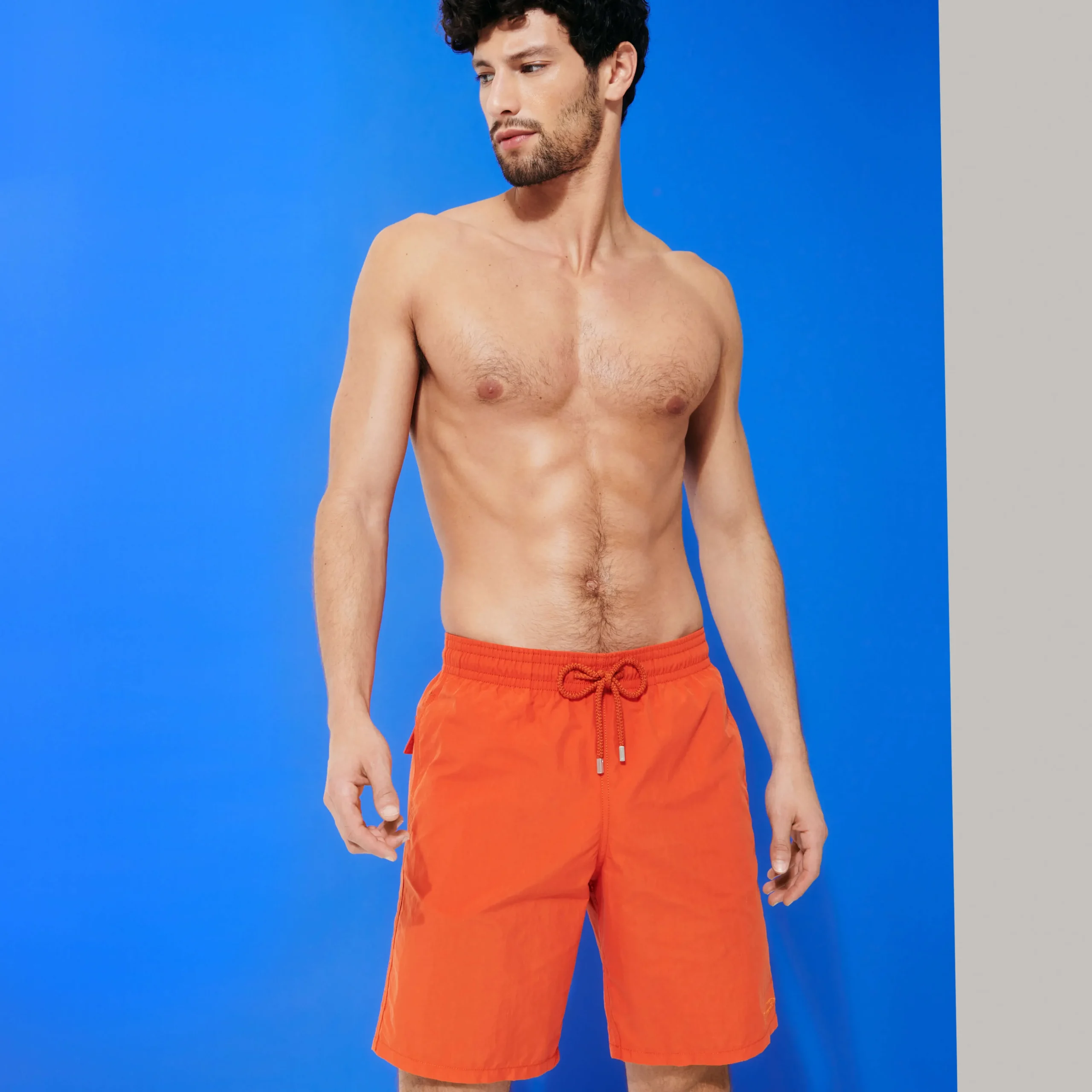 Vilebrequin Men Long Swim Trunks Water-Reactive Requins 3D*Men The Long