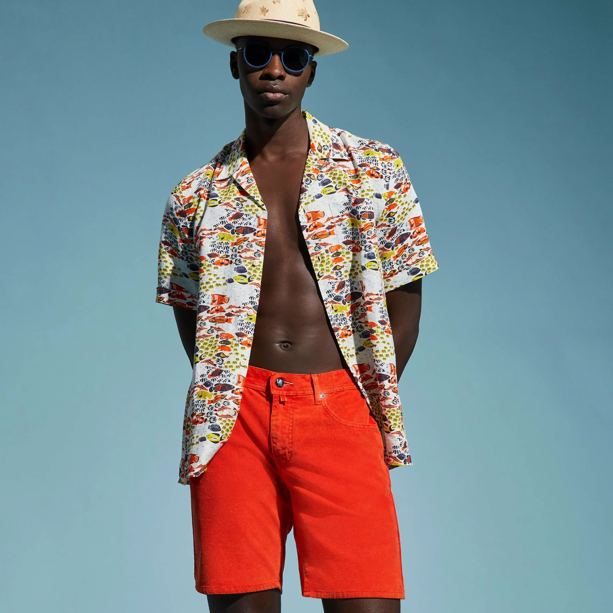 Vilebrequin Men 5-Pocket Corduroy 2000 Lines Bermuda Shorts*Men Bermuda Shorts