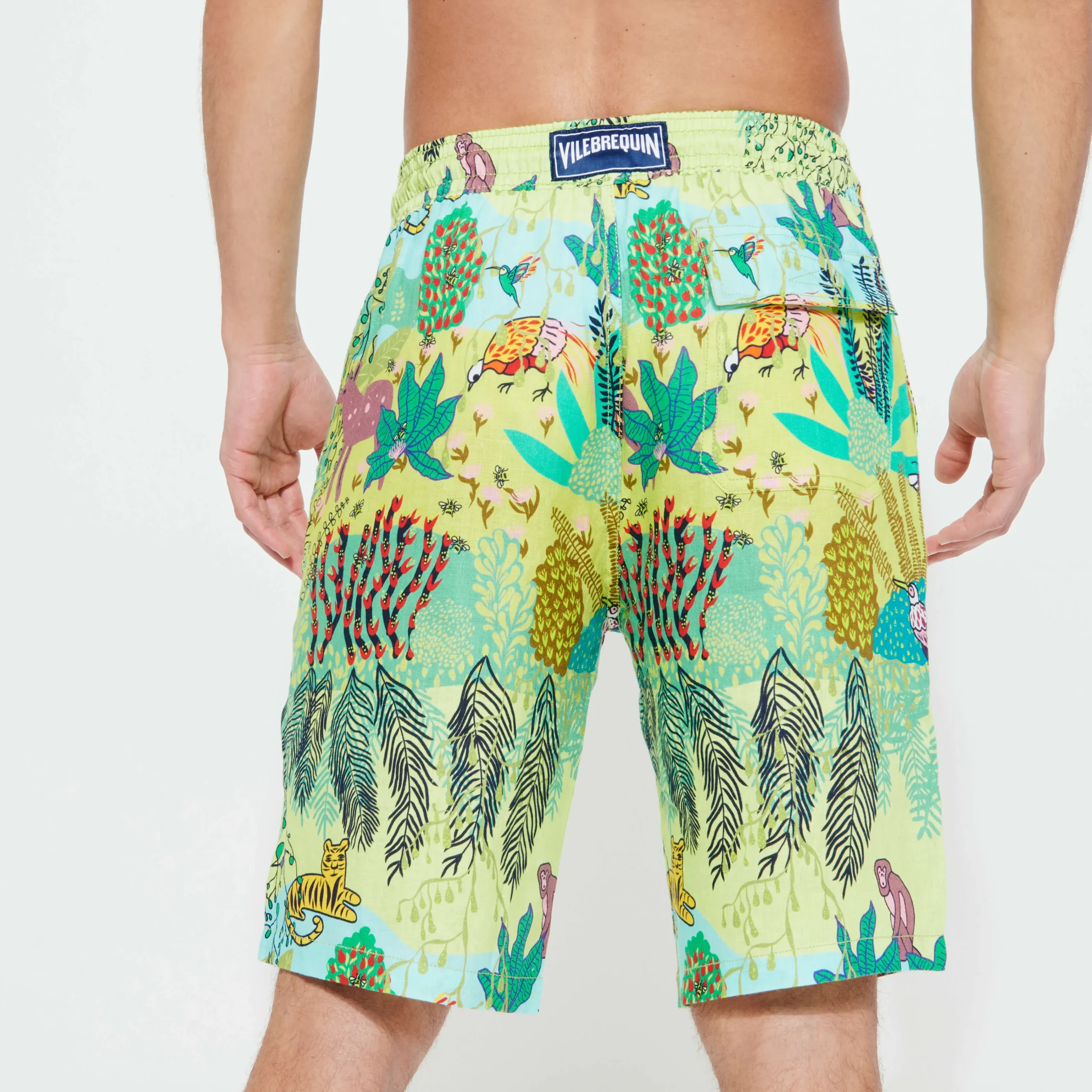 Vilebrequin Men Printed Linen Bermuda Jungle Rousseau*Men Bermuda Shorts