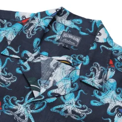 Vilebrequin Men Printed Linen Bowling Shirt - X Malbon*Men Shirts