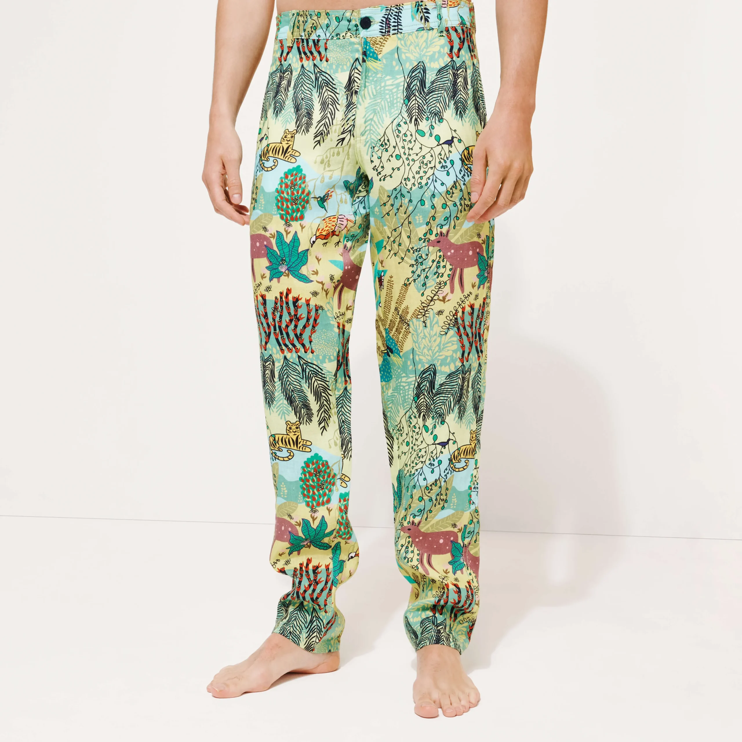 Vilebrequin Men Printed Linen Pants Jungle Rousseau*Men Pants