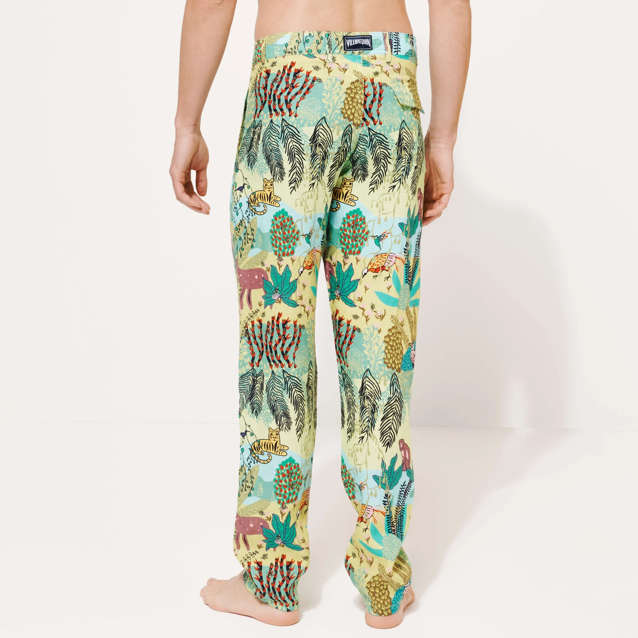 Vilebrequin Men Printed Linen Pants Jungle Rousseau*Men Pants